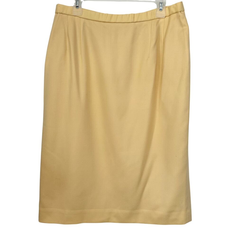 Pendleton Vintage Pure Virgin Wool Pencil Skirt Yellow Size 16 - Picture 2 of 7